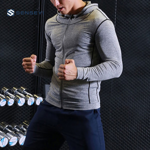 Ropa de entrenamiento transpirable para hombre, ropa deportiva para gimnasio, Fitness, Jogging, chándal liso con abrigo deportivo, chaqueta, Blazers y sudaderas con capucha - Product Image 4