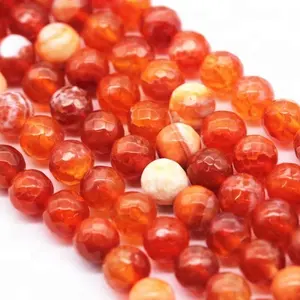 Wholesale Price Loose Faceted Round Bead Strands Red Dragons Vein Fire Agate Stone Beads for Jewelry Making 6mm 8mm 10mm 12mm