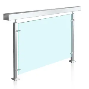 304 316 Interieur Exterieur Rvs Balustrade Vierkante Buis Leuning Reling Systeem Voor Balkon Huis Trappen