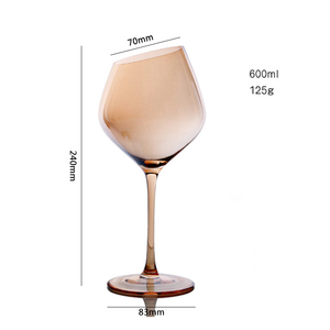 Vente en gros 2022 250ml 255ml 550ml Verre à <span class=keywords><strong>vin</strong></span>/champagne en cristal plaqué or <span class=keywords><strong>gris</strong></span> Verres à <span class=keywords><strong>vin</strong></span> en cristal - Product Image 2