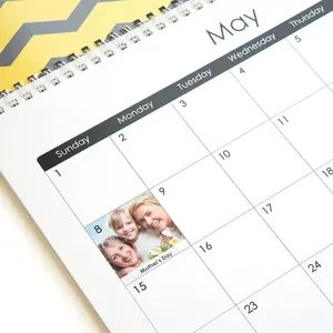 Personalizado impressão de alta qualidade cor completa espiral de parede chinês mesa calendário