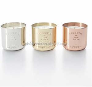 Bougie en cire de soja écologique en métal cuivre de luxe avec logo gravé - Product Image 2