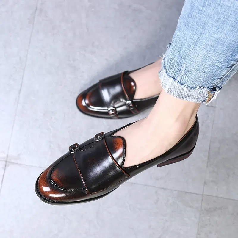 SS0336 Pointed toe fashion 2019 latest stylish business shoes new fashion men's casual slip on shoes