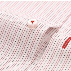BUTTON DOWN COLLAR REGULAR FIT MEN'S CUSTOM CASUAL RED <span class=keywords><strong>BLACK</strong></span> STRIPE DRESS SHIRT - Product Image 5