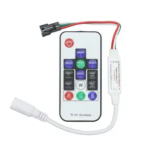 射频无线14key RGB LED像素控制器，用于WS2812 LED灯条DC5V-24V