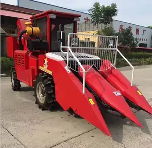 Mesin Pemanen Jagung Berjalan Sendiri 2 Baris, Mesin Pemanen Kombinasi Jagung Penggerak Sendiri untuk Jagung dengan Traktor Dipasang