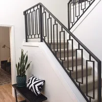 Decorative Indoor Steel Stair Railing Design and Iron Balustrades Handrails