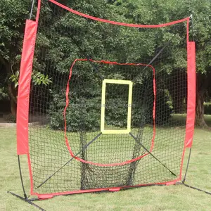 High Quality Big Red Baseball Softball 7x7 Practice Hitting Net With Target