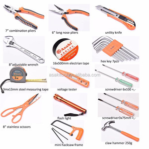 ASAKI Tools AK-9822 22pcs Repairing Electrician Tool Bag with Handle Plier Screwdriver Hammer Wrench Knife Hex Key Set - Product Image 3