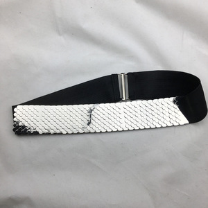 4.5cm de largeur écailles de poisson deux pièces boucle articulée bande élastique grande ceinture en métal - Product Image 3