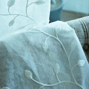 Di lusso Ricamato Foglie Tulle Bianco Puro Tenda Per La Finestra Organza A Buon Mercato <span class=keywords><strong>Tende</strong></span> Per Soggiorno Tenda Della Porta - Product Image 6