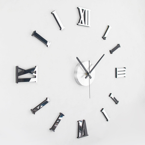 Modern Wall <strong>Clock</strong> 3D <strong>Roman</strong> Numbers DIY Decorative Mirror Wall <strong>Clocks</strong> - Product Image 1