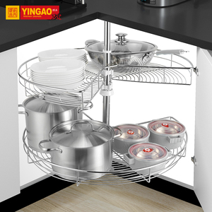 270 Circle Magic <strong>Corner</strong> Lazy Susans Revolving Kitchen <strong>Corner</strong> Cabinet <strong>Basket</strong> - Product Image 2