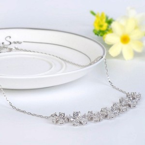 Teemi al por mayor de alta calidad 2015 MOQ bajo rodio de la manera claro plateado CZ Flor Gargantilla Collar para las mujeres - Product Image 5