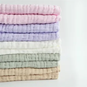 Breathable Soft 100% ผ้าฝ้าย6ชั้น Muslin Baby Swaddle ผ้าห่ม120x120cm