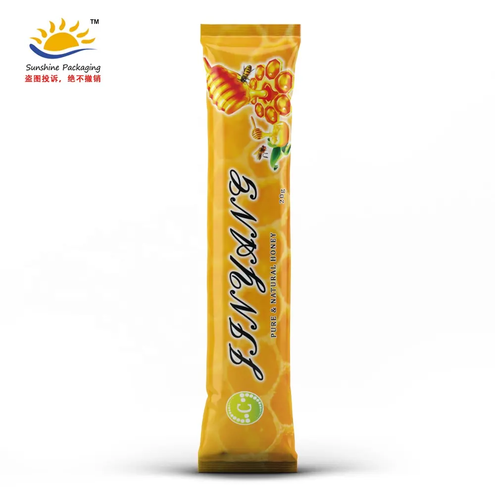 China Supplier Custom Printed Recyclable Heat Sealable Food Grade Empty Small Stick Packaging Honey Sachets For India