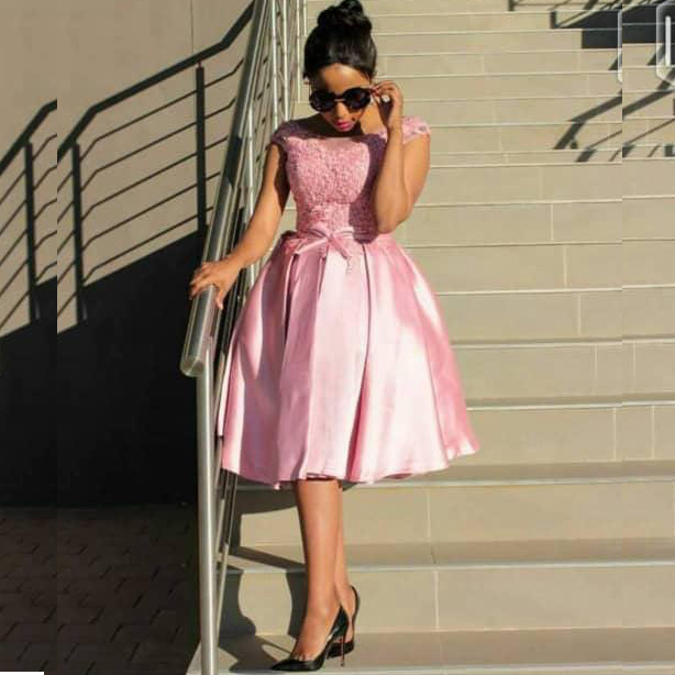 Оптовая продажа, дешевые кружевные вечерние платья до колен с открытыми плечами и аппликацией, розовые платья подружки невесты MBA24