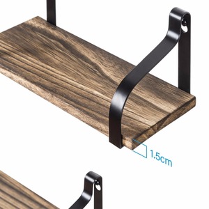 De hierro <span class=keywords><strong>y</strong></span> de almacenamiento de <span class=keywords><strong>madera</strong></span> libro de la exhibición de estante de <span class=keywords><strong>pared</strong></span> - Product Image 5
