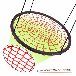 Net Tree Swing <span class=keywords><strong>Spider</strong></span> Web Swing cho trẻ em, 40 "đường kính thêm Swing lớn cho sân chơi màu đỏ an toàn bền, món quà cuối cùng - Product Image 5