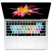 Cubierta de atajos de teclado de teclas a prueba de agua única, pieles de silicona para Macbook Pro 13 "15", barra táctil para Adobe Lightroom