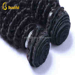 Popular pelo virginal pelo humano que teje al por mayor, paquetes cutícula llena rizada virginal del pelo humano - Product Image 1