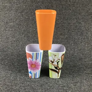 Custom shape square bulk plastic cups melamine promotion cup