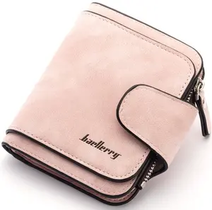 Baellery-porte-main en cuir PU pour femmes, portefeuille à section courte, avec fente pour cartes, pochette pour pièces de monnaie, à la mode