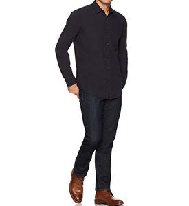Di alta qualità personalizzato 100% cotone il proprio Logo nero manica lunga camicia ufficiale personalizzata per gli uomini ragazzo maschio gentiluomo - Product Image 3