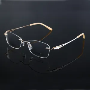 टाइटेनियम चश्मा फ्रेम हीरा rimless शेयर eyewear नए मॉडल eyewear फ्रेम चश्मा