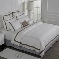 ติดตั้งชุดผ้าปูที่นอนพรรคสีขาว5ดาวหรูหราใช้โรงแรมผ้าลินินสำหรับขาย