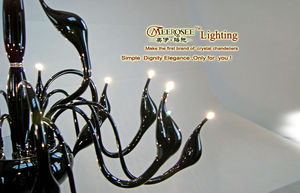 MEEROSEE Moderne Elegante Perle Schwarz <span class=keywords><strong>Swan</strong></span> Kronleuchter Lampe, 24 Arme Schwan Anhänger Beleuchtung SCHWAN - Product Image 4
