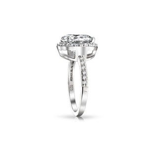Manifattura anello in argento diretto banda larga anello di fidanzamento con zirconi cubici 925 anello d'argento per il matrimonio - Product Image 2