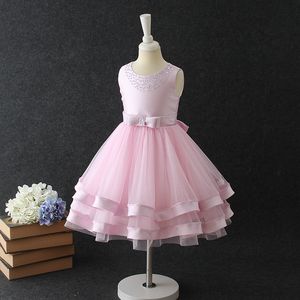 Novità Lovely Baby Princess Flower Girl abiti da sposa abito da festa rosa - Product Image 1