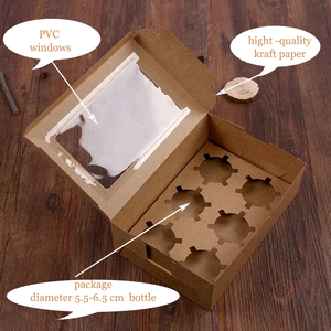 Giá Rẻ Tùy Chỉnh Tái Chế Kraft Giấy Bánh Hộp Cho Bánh, Bánh Cupcake Bao Bì Với Nhựa Rõ Ràng Cửa Sổ - Product Image 4