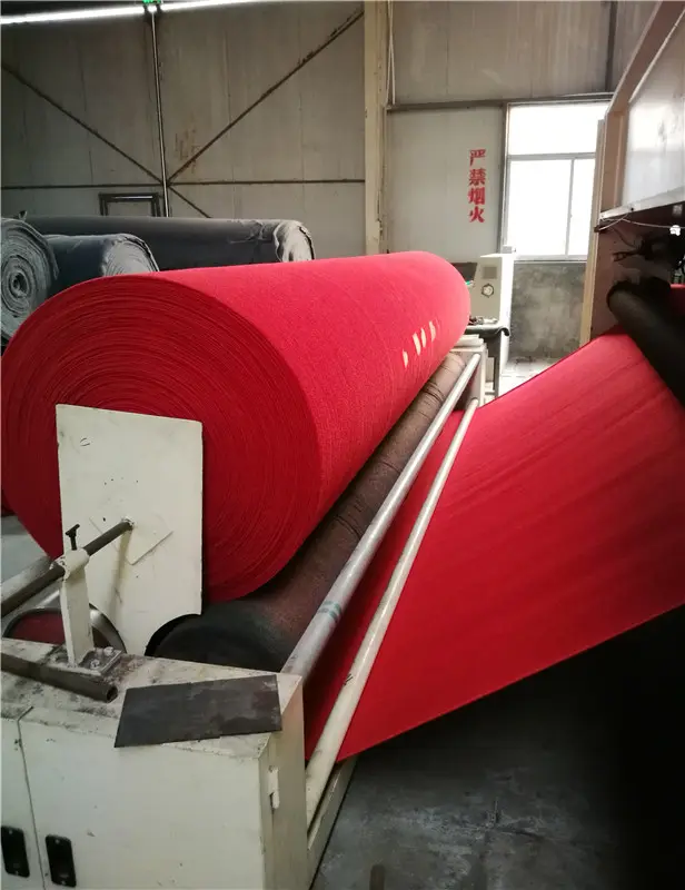 Laiwu Carpet Factory Produce 100% Polyester Nonwoven Exhibition Carpet Wedding Aisle Runner