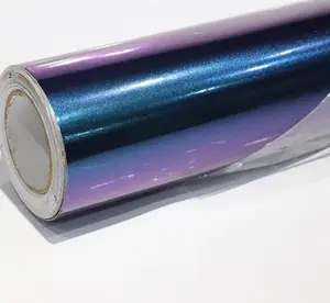 高品质闪光变色龙紫色到蓝色 1.52 * 18米汽车乙烯基包装可移动粘合剂