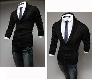 2017 otoño piel apretada manga larga suéter, 12GG llanura <span class=keywords><strong>cardigan</strong></span> suéter de punto camisa del <span class=keywords><strong>hombre</strong></span> - Product Image 6