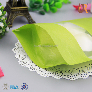 Gói Thực Phẩm Tùy Chỉnh Stand Up <span class=keywords><strong>Pouch</strong></span> Túi Giấy Gạo Xanh Với Cửa Sổ Rõ Ràng - Product Image 6