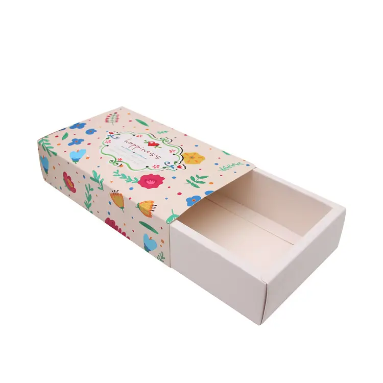 Nuevo diseño de cartón blanco caja galletas de alto grado flor galleta cookie caja de embalaje