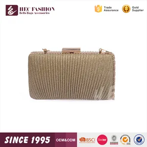 HEC 중국 공장 좋은 할인 도매 숙녀 골드 디자이너 핸드백 클러치 가방