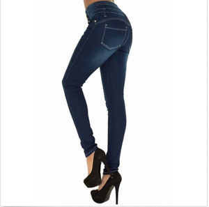 Delle donne A Vita Alta <span class=keywords><strong>Skinny</strong></span> Jeans Autunno Pantaloni della Matita Denim Stretch Vendita Calda Donne Sottili Pantaloni E228 - Product Image 3