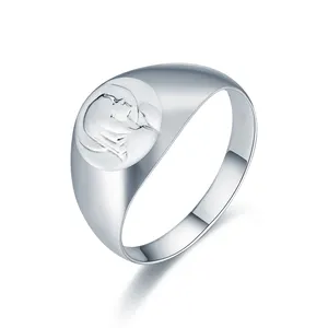 925 Sterling Zilveren Bague Argent Heilig Geloof Mannen Terug Ringen