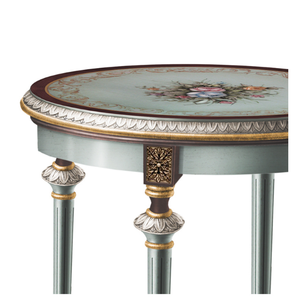 Piccolo tavolino rotondo floreale dipinto a mano floreale <span class=keywords><strong>di</strong></span> legno solido <span class=keywords><strong>di</strong></span> stile francese del villaggio per il salone BF05-HJ102 - Product Image 3