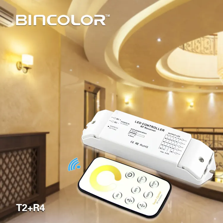 12v Led Dimmer Switch T2+R4 RF Touch Remote Control Led Cct Receiver Controller 12v 24v Touch Dimmer Switch For Lamps