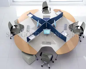 Type rond poste de travail moderne de bureau pour 4 personnes (SZ-WS470)