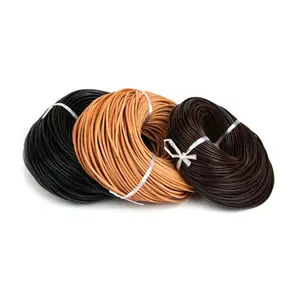 Grosir Penghenti Kabel Kulit Bulat Warna-warni Pembuatan Perhiasan 1Mm 2Mm 3Mm 4Mm 5Mm