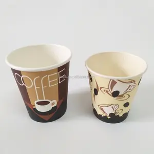 단일 벽 화이트 커피 papercup/일회용 사용자 정의 인쇄 종이 컵