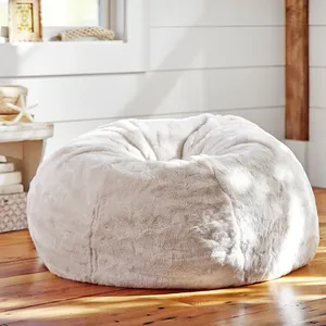 Bán Buôn Plush Faux Fur Beanbag Lông Phòng Khách Sofa Đặt Đồ Nội Thất Chơi Game Lông Đậu Túi Giường Ghế