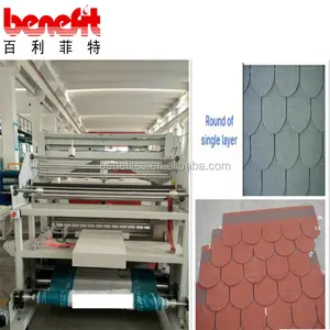 Glazed steel making machine 5 tab asphalt shingle stone coated metal roofing tiles production line