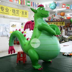 विशाल हरी बड़ा पेट और लंबी पूंछ चलने Inflatable डायनासोर - Product Image 1